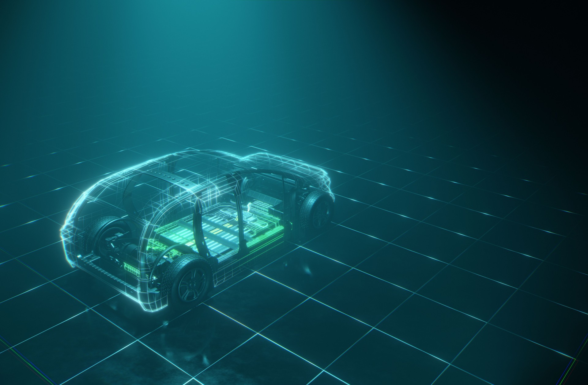 An electric car in the design and engineering phase